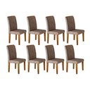 Ver imagem 1 de Kit 8 Cadeiras Sala Jantar Jade 8 Un Imbuia/suede Capuccino - Rufato