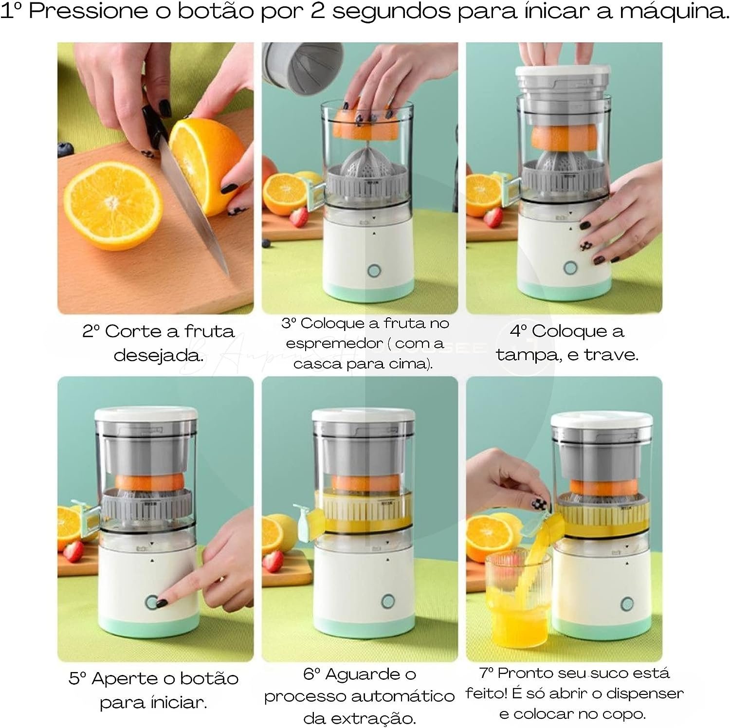 Espremedor Juice Citrus Automático USB - Sucos Frescos em Minutos Faça Sucos Rapidamente! - 3