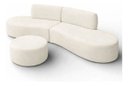 Ver imagem 5 de Sofá e Puff Orgânico Virginia 300cm Sala Suede:Marfim