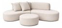 Ver imagem 2 de Sofá e Puff Orgânico Virginia 300cm Sala Suede:Marfim