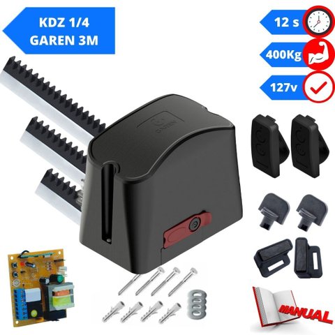 Kit Motor do Portão Residencial Garen Dz Casa 127v 1/4 Tipo Rossi 2 Controles 3m Voltagem:127v