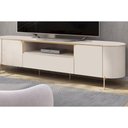Ver imagem 4 de Rack Bancada P/ Tv até 75 Pol Areta C/ 2 Portas 218x57cm Off White/off White - Dj Móveis