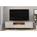 Ver imagem 7 de Rack Bancada P/ Tv até 75 Pol Areta C/ 2 Portas 218x57cm Off White/off White - Dj Móveis