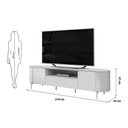 Ver imagem 2 de Rack Bancada P/ Tv até 75 Pol Areta C/ 2 Portas 218x57cm Off White/off White - Dj Móveis