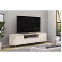 Ver imagem 1 de Rack Bancada P/ Tv até 75 Pol Areta C/ 2 Portas 218x57cm Off White/off White - Dj Móveis