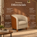 Ver imagem 3 de Poltrona Organica Clean Courino Creme e Caramelo Moderna Elegante Premiun Reforçada Clinica Recepção