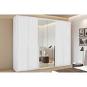 Ver imagem 1 de Guarda Roupa Casal 6 Portas (1 C/ Espelho) e 6 Gavetas Imperatore Branco - Lopas