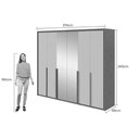 Ver imagem 2 de Guarda Roupa Casal 6 Portas (1 C/ Espelho) e 6 Gavetas Imperatore Branco - Lopas
