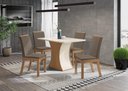 Ver imagem 1 de Mesa de Jantar Luiza 120 C. Vidro 4 Cad. Isa Bege - Henn