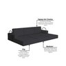 Sofá Cama à Vácuo 3 Lugares Linha Modular Flip Magic - 14