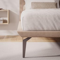 Base Box Cama Japonesa Toquio King com Cabeceira Almofada Linho Bege - Cor: Bege - 2