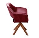 Ver imagem 4 de Poltrona Decorativa Zara Pé Giratório de Madeira Sala Recepção Vermelho Bordô