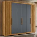 Ver imagem 6 de Guarda Roupa Casal 6 Portas 4 Gavetas Freijó / Cinza Araguaia - Moval