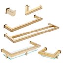 Ver imagem 1 de Kit de Acessórios para Banheiro com 6 Peças em Aço Inox Dourado Linha Larissa