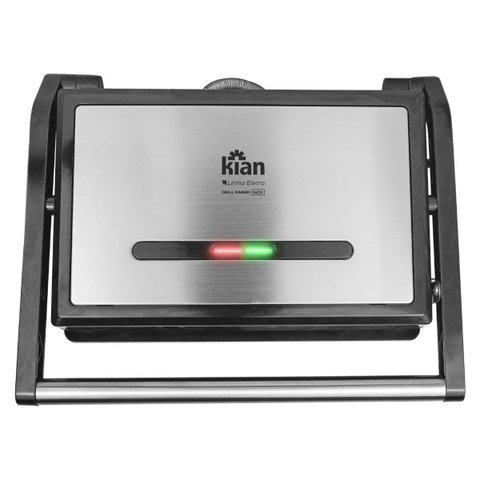 Grill Panini Inox 220 Volts 1200 Watts Preto - 24500 - Kian