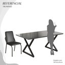 Ver imagem 5 de Conjunto Sala de Jantar Mesa 160x90cm Base Império Tampo Mdf Laca com Vidro Malibu