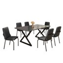 Ver imagem 2 de Conjunto Sala de Jantar Mesa 160x90cm Base Império Tampo MDF Laca com Vidro Malibu Preto