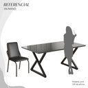 Ver imagem 5 de Conjunto Sala de Jantar Mesa 160x90cm Base Império Tampo MDF Laca com Vidro Malibu Preto