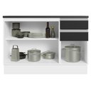 Ver imagem 4 de Balcão de Pia Cozinha 100% MDF 120 cm 3 Portas e 2 Gavetas Branco/Preto Acordes Madesa