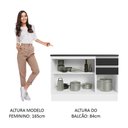Ver imagem 5 de Balcão de Pia Cozinha 100% MDF 120 cm 3 Portas e 2 Gavetas Branco/Preto Acordes Madesa