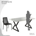Ver imagem 5 de Conjunto Sala de Jantar Mesa 160x90cm Base Império Tampo MDF Laca com Vidro Malibu Preto