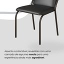 Ver imagem 6 de Conjunto Sala de Jantar Mesa 160x90cm Base Império Tampo MDF Laca com Vidro Malibu Preto