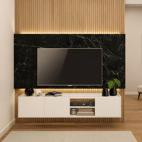Rack Moscou Suspenso 136cm Branco TV até 55" Byhouse