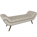 Ver imagem 2 de Puff Recamier Decorativo com Tachas 195 cm Santorini P05 Linho Cru - Lyam Decor