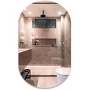 Ver imagem 1 de Espelho Oval Decorativo 80x50cm Vidro Lapidado para Banheiro Sala Quarto