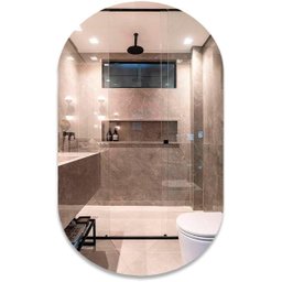 Espelho Oval Decorativo 80x50cm Vidro Lapidado para Banheiro Sala Quarto - 1