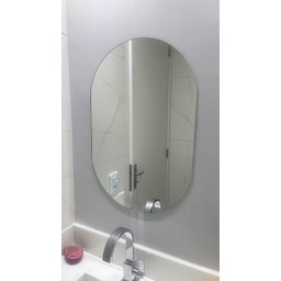 Espelho Oval Decorativo 80x50cm Vidro Lapidado para Banheiro Sala Quarto - 5