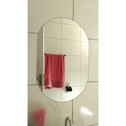 Espelho Oval Decorativo 80x50cm Vidro Lapidado para Banheiro Sala Quarto - 6