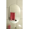 Espelho Oval Decorativo 80x50cm Vidro Lapidado para Banheiro Sala Quarto - 6