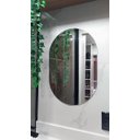 Ver mais imagens de Espelho Oval Decorativo 80x50cm Vidro Lapidado para Banheiro Sala Quarto