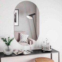 Espelho Oval Decorativo 80x50cm Vidro Lapidado para Banheiro Sala Quarto - 7