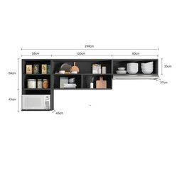 Cozinha Modulada Etna 4 Peças Aéreo com Vidro - 4