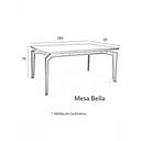 Ver imagem 2 de Mesa Bella 180 Vidro Off White Acabamento Castanho