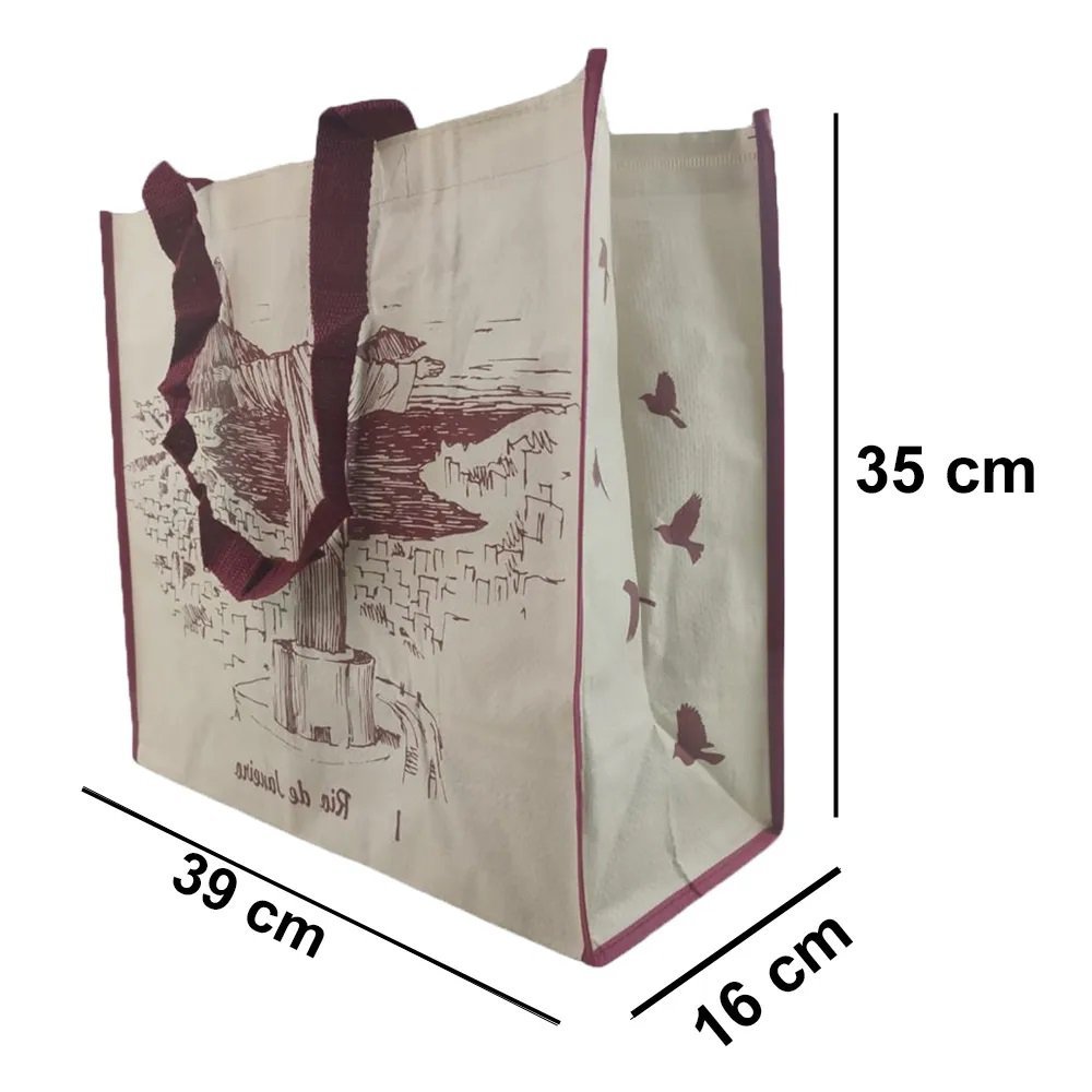 Bolsa Ecologica Reutilizavel Ecobag Kit 10 Unidades Compras Mercado Sacola de Ombro Alça Resistente  - 7