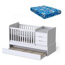 Ver imagem 1 de Berço Multifuncional Cléo Carolina Baby com Colchão Branco