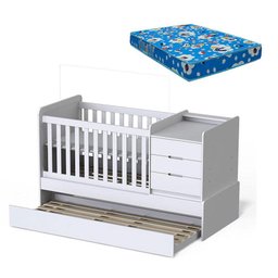Berço Multifuncional Cléo Carolina Baby com Colchão Branco - 3