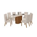 Ver imagem 1 de Mesa Jantar Solana 200 8 Cadeiras Eloa Linho - Henn