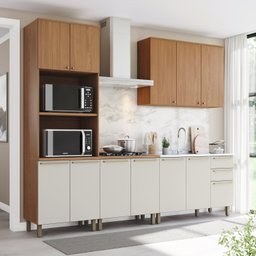 Cozinha Compacta 4 Peças com Torre Quente Yasmin Espresso Móveis - 1