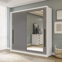 Ver imagem 1 de Guarda Roupa 180,1cm 2 Portas de Correr com Espelho 240853 Valência Politorno Móveis