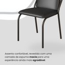 Ver imagem 6 de Conjunto Sala de Jantar Mesa 120x90cm Base Lunna Tampo MDF Laca com Vidro Malibu Preto