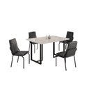 Ver imagem 2 de Conjunto Sala de Jantar Mesa 120x90cm Base Lunna Tampo MDF Laca com Vidro Malibu Preto
