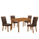 Ver imagem 2 de Mesa de Jantar Liz 120cm Tampo MDF Laminado Canto Copo com 4 Cadeiras Lisa Moderna Mobília