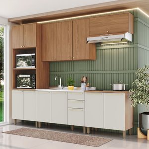 Cozinha Compacta 4 Peças com Tampo para Cooktop Yasmin Espresso Móveis