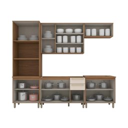 Cozinha Compacta 4 Peças com Tampo para Cooktop Yasmin Espresso Móveis - 3