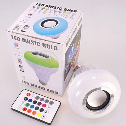 Lâmpada Led 12w E27 Rgb Colorida com Caixa de Som