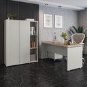 Ver imagem 2 de Conjunto de Escritório Office 3 Peças Mesa Gaveteiro Armário - Fendi e Freijó Fendi e Freijó